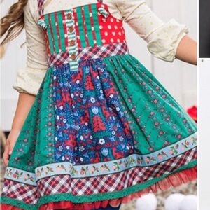 Matilda Jane “make Believe Holly Days” Tie Knot Dress Girls size 8